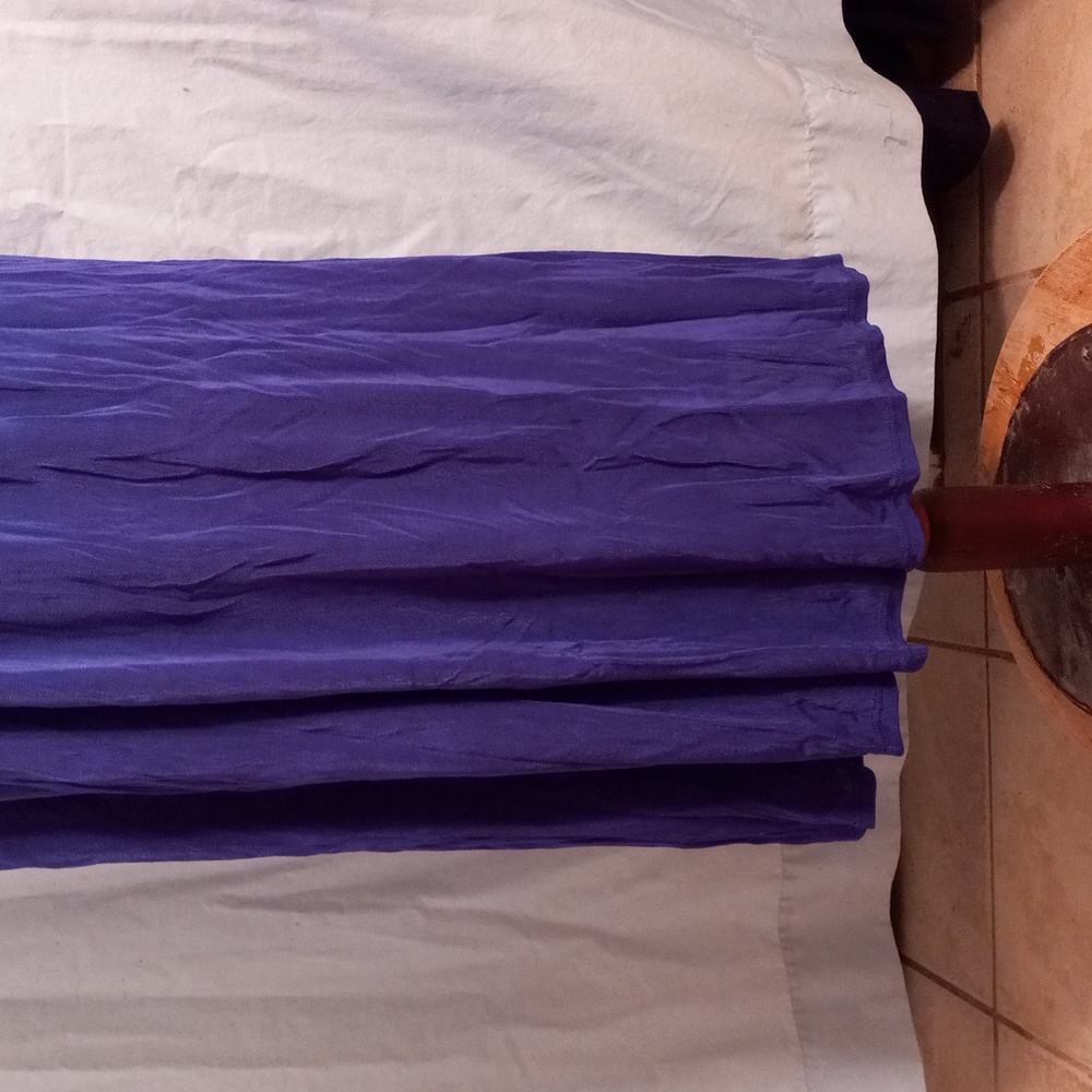 Citiknits 2X Blue Slinky Maxi Skirt Travel Knit - Picture 3 of 10